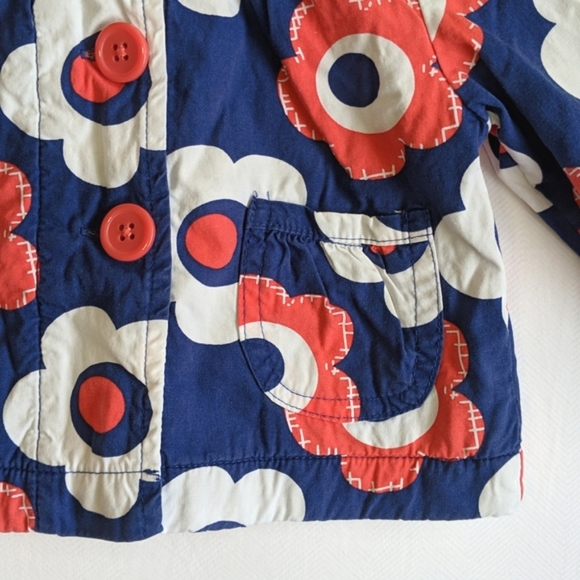 joe fresh retro floral fleece-lined spring jacket 3-6 months baby girl - Picture 2 of 6